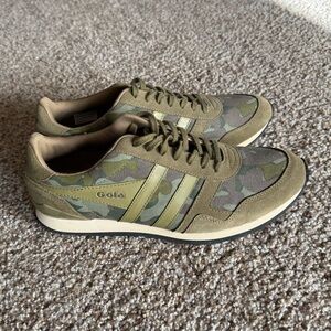 Gola Olive and Beige Camouflage Sneakers